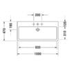 Duravit Vero  Раковина для мебели, без перелива, с 3 отв. под смес., 1000x470мм, Цвет: Белый 454100044