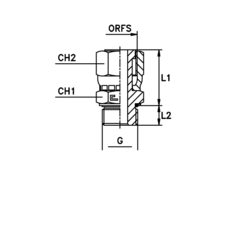 Штуцер FH обж.гайка ORFS 9/16"  D06  BSP 1/4" CAST