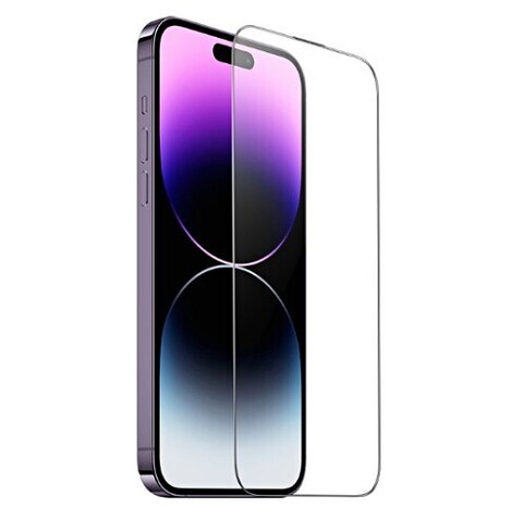 Защитное стекло 9D на весь экран 0.4 мм 4H HOCO A34 для iPhone 15 Pro (6.1") (Черная рамка)