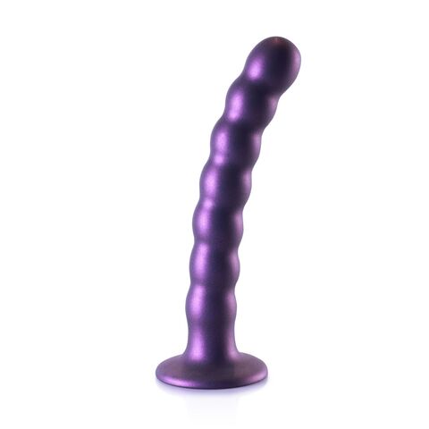 Фиолетовый фаллоимитатор Beaded G-Spot - 17 см. - Shots Media BV Ouch! OU823MPU