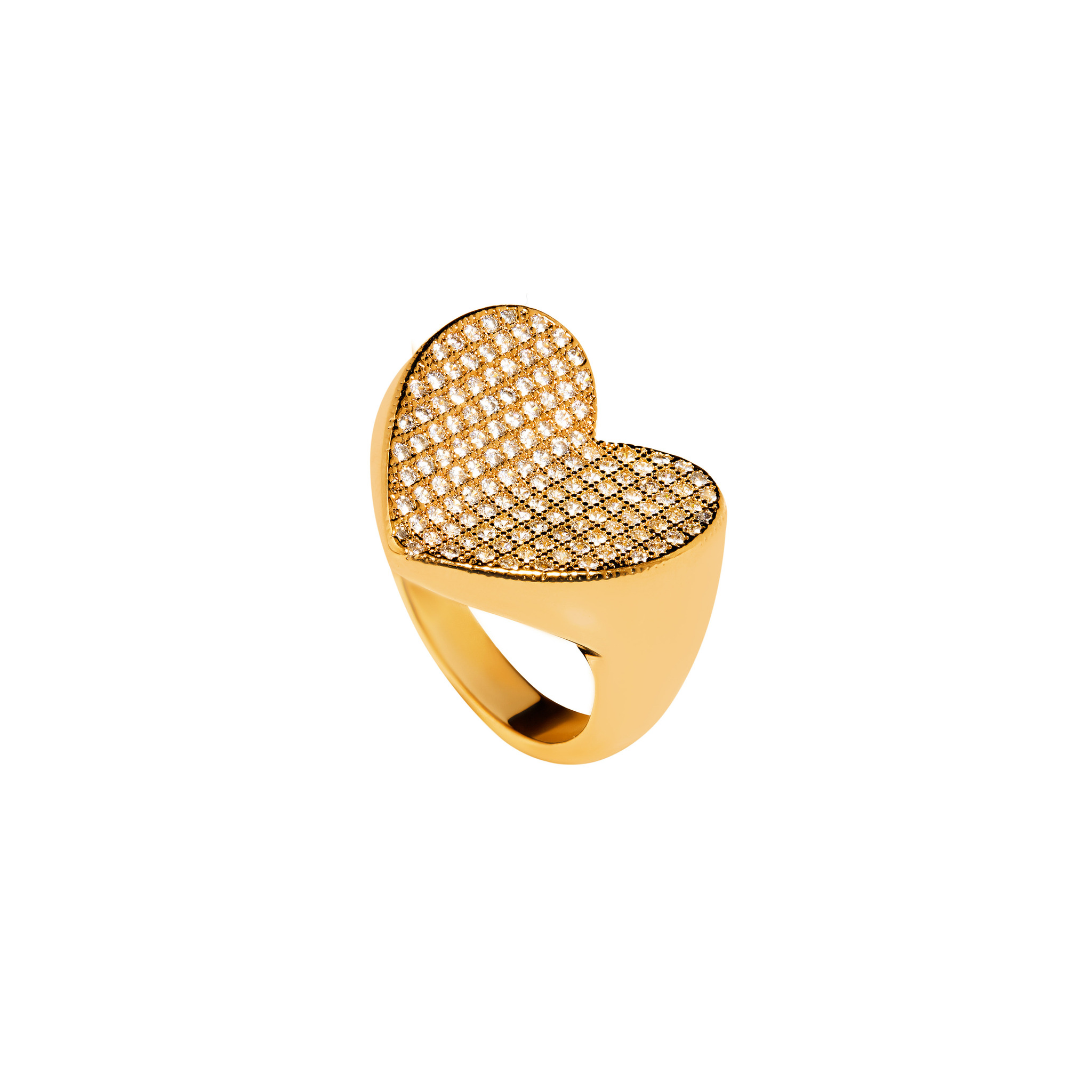 

Кольцо Gold Heart-Shaped Ring With Crystals