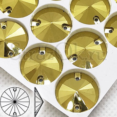 Cтразы пришивные Gold, Rivoli золотые, золотистые купить оптом