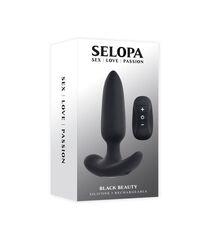 Черная анальная вибропробка с пультом ДУ Black Beauty - 11,3 см. - 