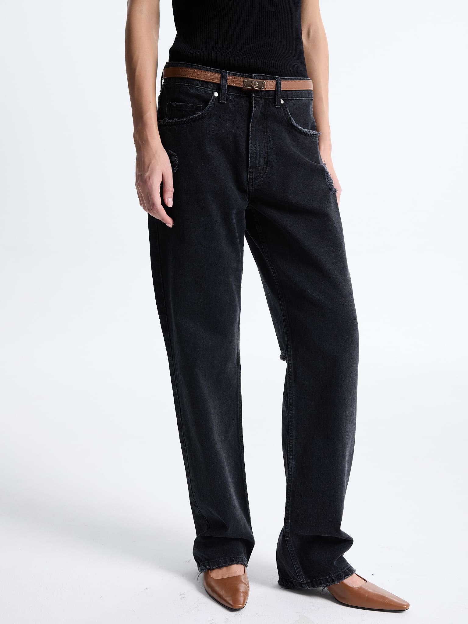 Джинсы серые