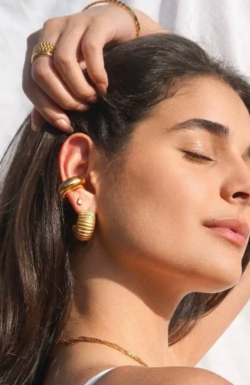 Серьги Кокон, Золотой