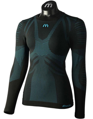 Премиальная Терморубашка Mico Extra Dry Skintech Black-Blue женская