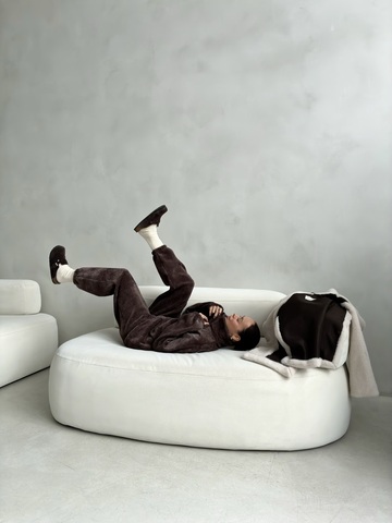 Свитшот вельвет-альпака на пуговицах (шоколад)