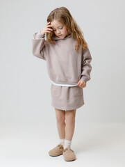 джемпер  для девочки  КР 302811/кофейный меланж к575