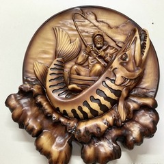 Силиконовый молд Рыбак (медальон) № 0462