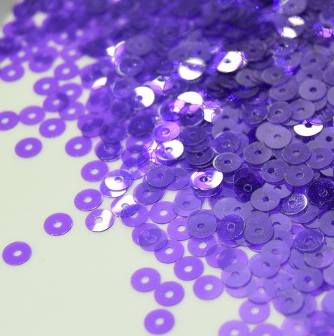 5542 Пайетки плоские 4 мм, цвет фиалка прозрачный глянцевый