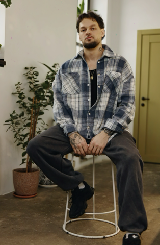 Рубашка "Фланель" синяя