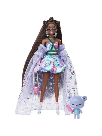 Кукла Барби Экстра в фиолетовой накидке HHN13