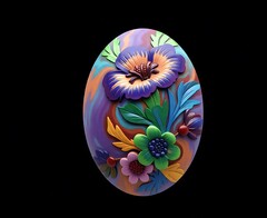 Силиконовый молд камея Цветы № 37