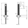 Gessi 316 Смеситель для раковины на 1 отверстие, высокий, h=305мм, без донного клапана, излив 123мм, цвет: brushed black metal pvd 54409#707