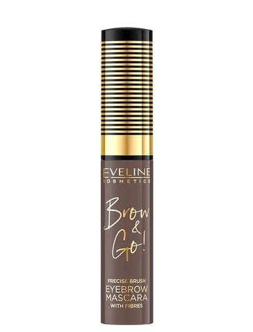 EVELINE BROW&GO! Тушь стойкая для бровей с микрофиброй 03 SOFT BROWN 6мл