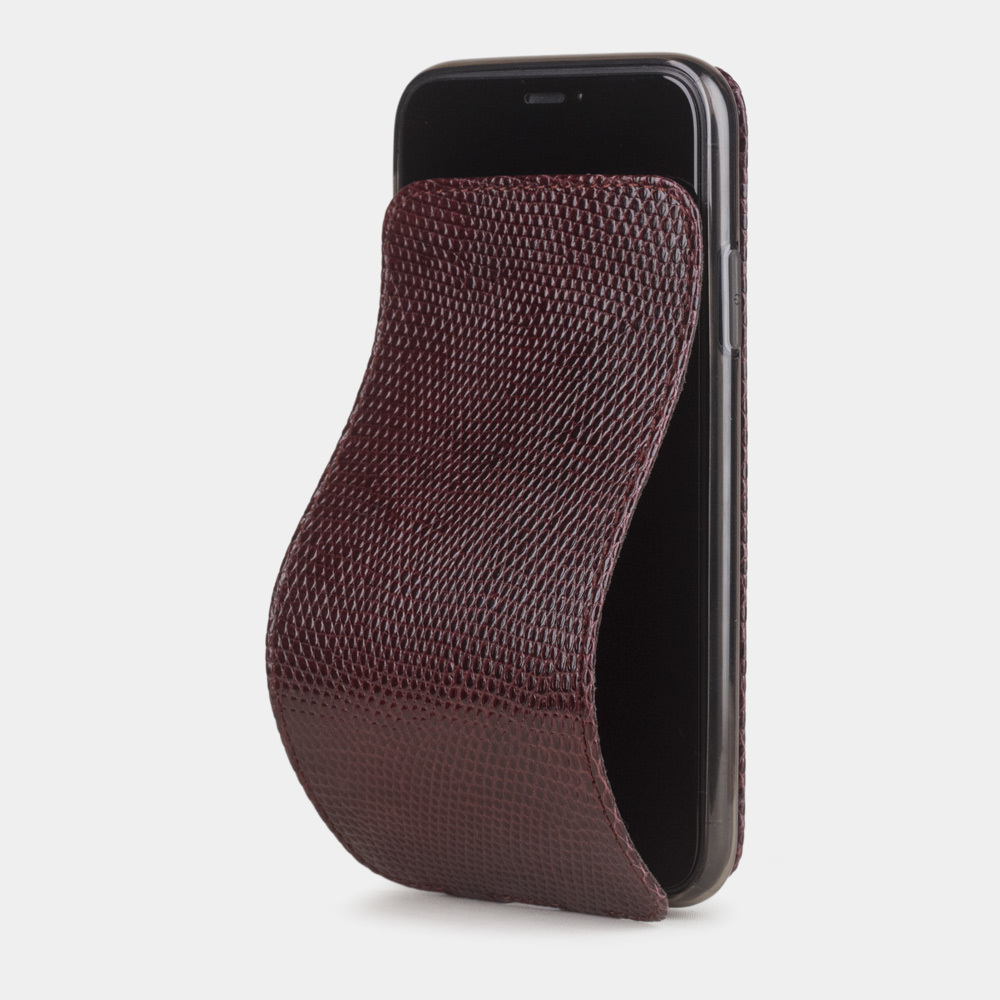 Special order: Чехол для iPhone 11 из натуральной кожи ящерицы, бордового цвета