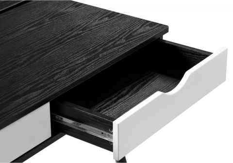 Компьютерный стол Soho black grained / white 60*60*76 Черный