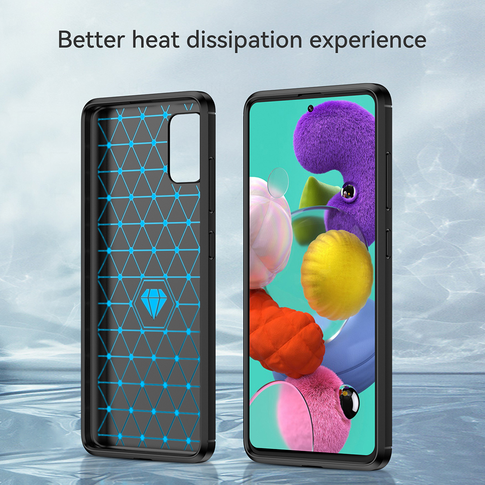 Купить чехол на Samsung Galaxy A51 (M40S) черного цвета, в стиле Carbon от  бренда caseport. Высокое качество, низкие цены, быстрая доставка!