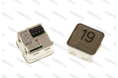 Кнопка (кнопочный модуль) MT42-IXRUS "19 этаж", квадратная, красная подсветка, Брайль