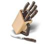 Набор Victorinox кухонный, 6 предметов: 5 ножей и вилка, в подставке из бука, коричневый
