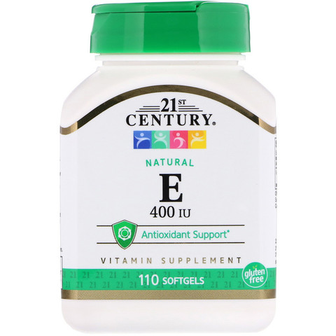 21st Century, E, Natural, 400 IU, 110 Softgels