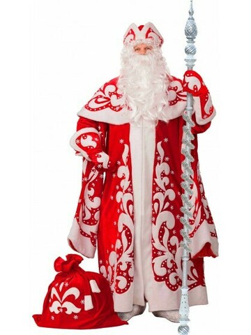 Вышивной костюм Деда Мороза Премиум для взрослого