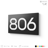 Номер на дверь 806, табличка на дверь для офиса, квартиры, кабинета, аудитории, склада, черная 120х70 мм, Айдентика Технолоджи