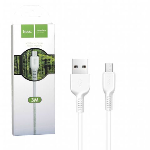 Кабель USB - microUSB Hoco X20 3м белый