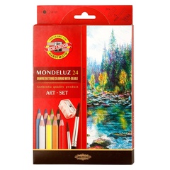 Карандаши акварельные KOH-I-NOOR MONDELUZ NATURE 3711, 24цв, с кистью и точилкой