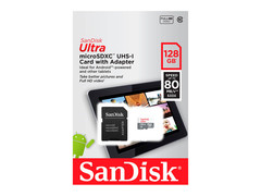 Карта памяти SanDisk Ultra microSDHC UHS-I 128GB Class10 80MB/s