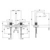 Gessi 316 Смеситель для раковины на 3 отверстия, без донного клапана, излив 156мм, h=269мм, цвет: steel brushed 54411#239