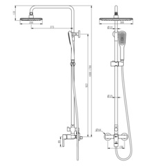 LM7260BL Смеситель Lemark Ursus для душа с регулируемой высотой штанги черный