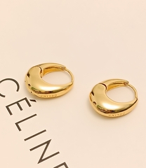 20130- Серьги-конго CELINE из латуни с позолотой (дутые) lux