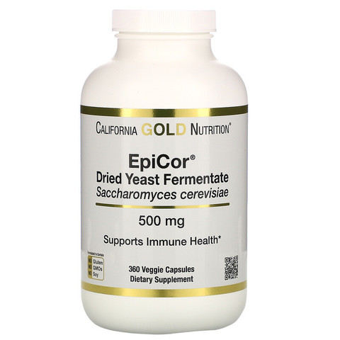 California Gold Nutrition, EpiCor®️, сухой дрожжевой ферментат, 500 мг, 360 растительных капсул