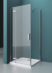 BelBagno KRAFT-A-12-80-C-Cr-L Душевой уголок с одной распашной дверцей и одной неподвижной стенкой. Стекло 6 мм, прозрачное, хром, левосторонняя фото