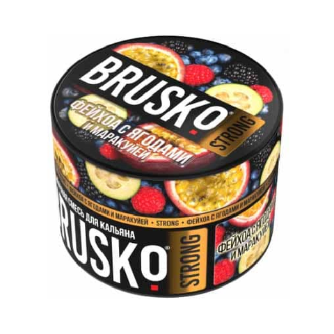 Бестабачная смесь для кальяна BRUSKO 50г STRONG - Фейхоа с ягодами и маракуйей