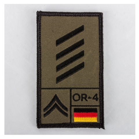 Café Viereck Rank Patch Stabsgefreiter oliv