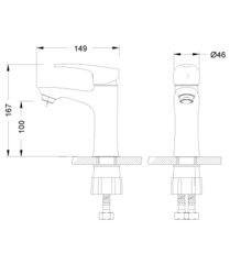 Смеситель для умывальника монолитный – LM0406C, Серия LINARA