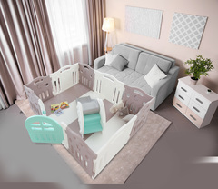 Ifam Большой детский манеж Marshmallow Plus, серый/белый