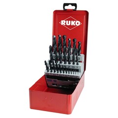 Набор сверл по металлу 1-13мм 25шт DIN338 HSS-R 118° (мет. кейс) Ruko 205213(K)