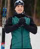 Премиальный костюм для лыж и зимнего бега Nordski Hybrid Hood Pro Black-Alpine Green