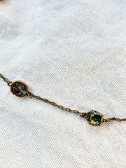 Колье-чокер цепочка с подвесками лого + цветные камни style by GUCCI