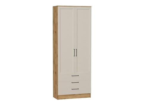Шкаф двухстворчатый Стиль ШК-803 с ящиками Cream Silkwood Дуб Вотан