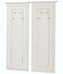 Вешалки настенные для одежды Неаполь 47х125 см из массива сосны, 2 шт., деревянные вешалки в прихожую, белый воск