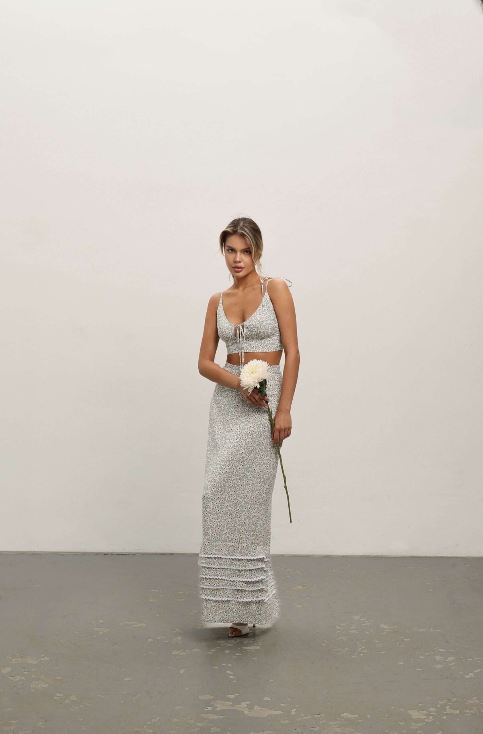 Юбка макси с цветочным принтом