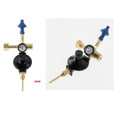 Насадка для баллона с нажимным клапаном, манометром и редуктором