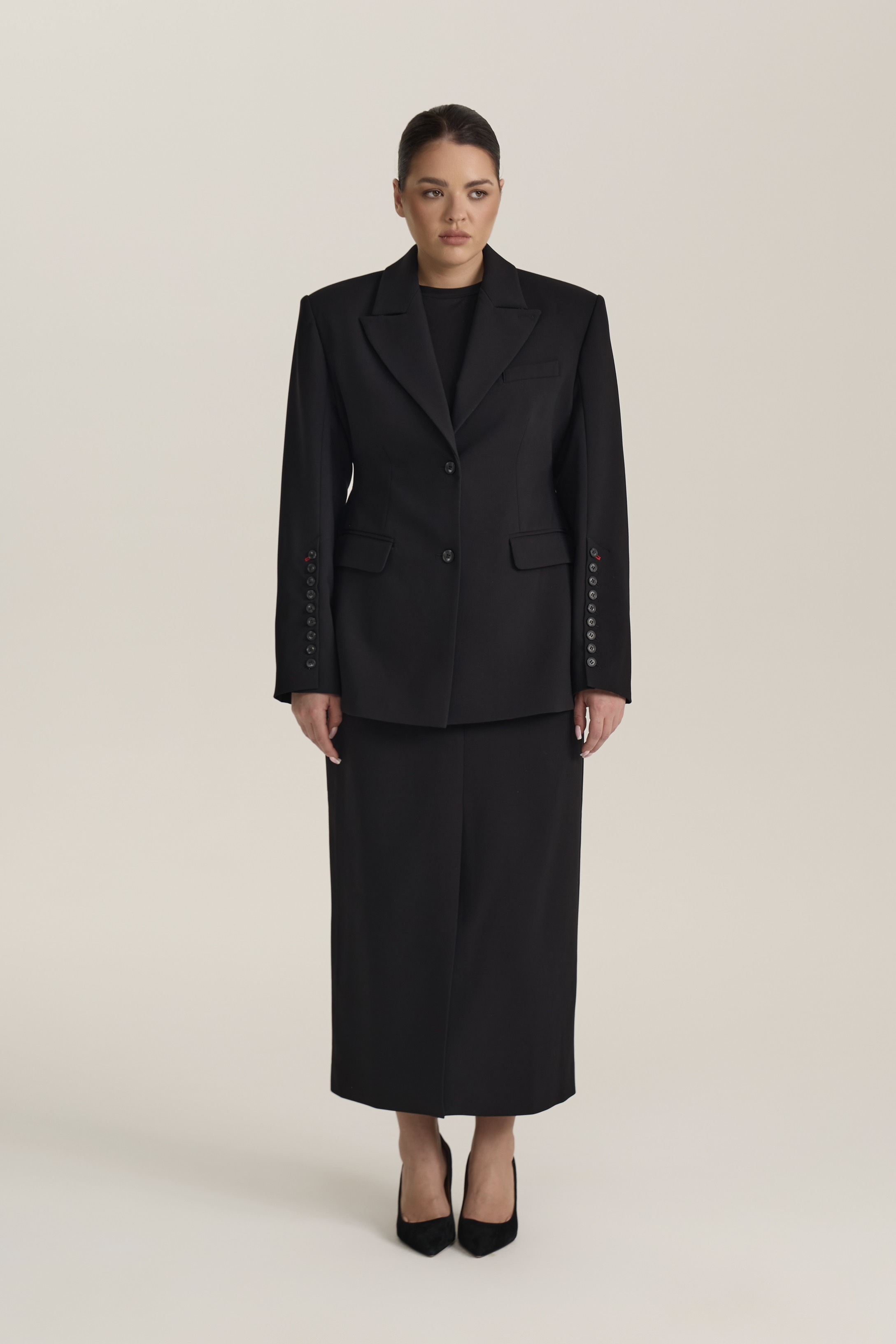 Юбка макси со шлицей спереди, черный