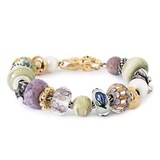 Бусина "Маленький круглый зелено-желтый кальцит"