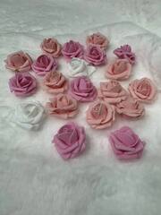 Роза из фоамирана круглая 4 см, персиково-розовый микс, набор 20 шт.