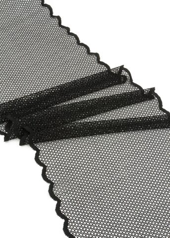 Эластичное кружево черное крупная ячейка ширина 22 см